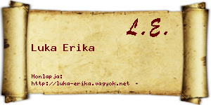 Luka Erika névjegykártya